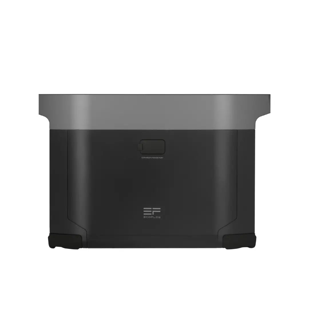 EcoFlow Delta 2 Max Zusatzbatterie auf weißem Hintergrund.