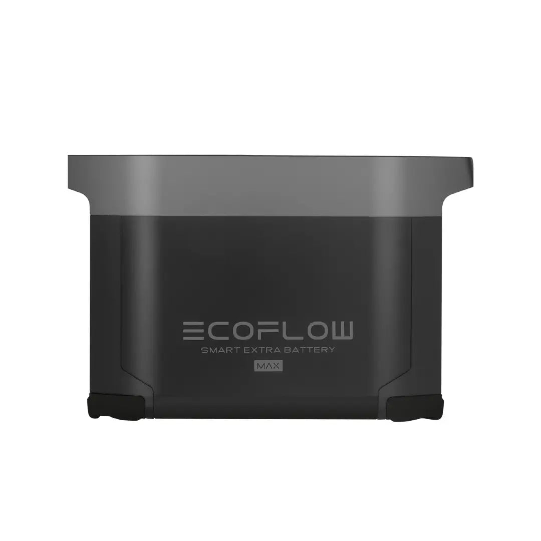 EcoFlow Delta 2 Max Zusatzbatterie auf weißem Hintergrund.