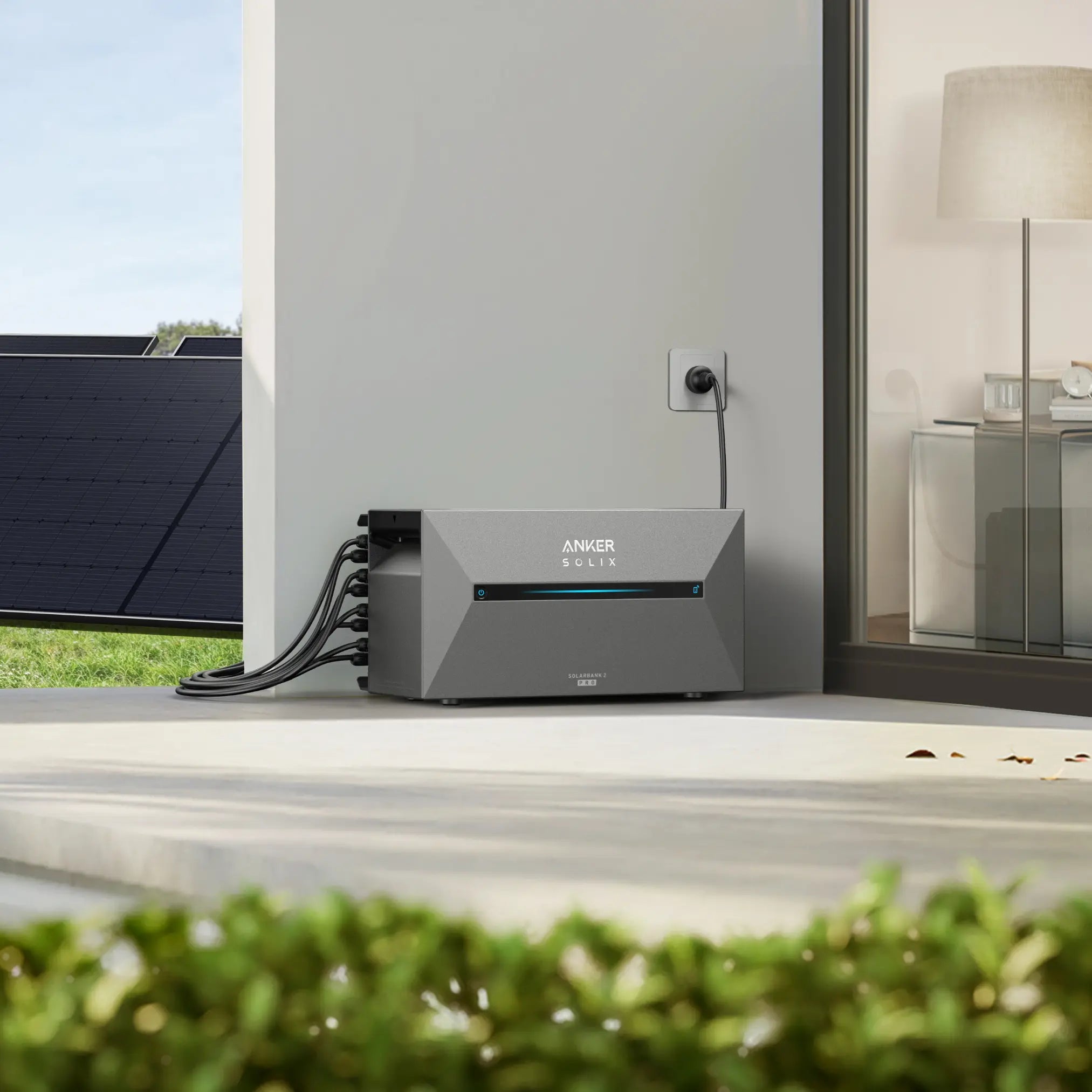 Anker SOLIX Solarbank Installation im Garten auf der Terrasse