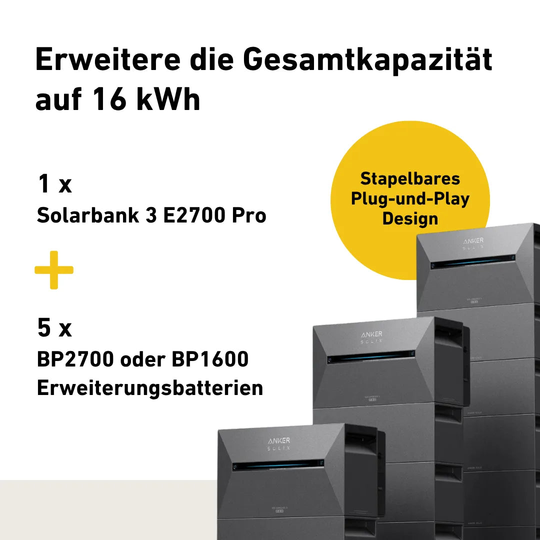 Produktbild Anker Solix 3 E2700 Pro  Stromspeicher mit BP1600/ BP2700 Zusatzbatterie