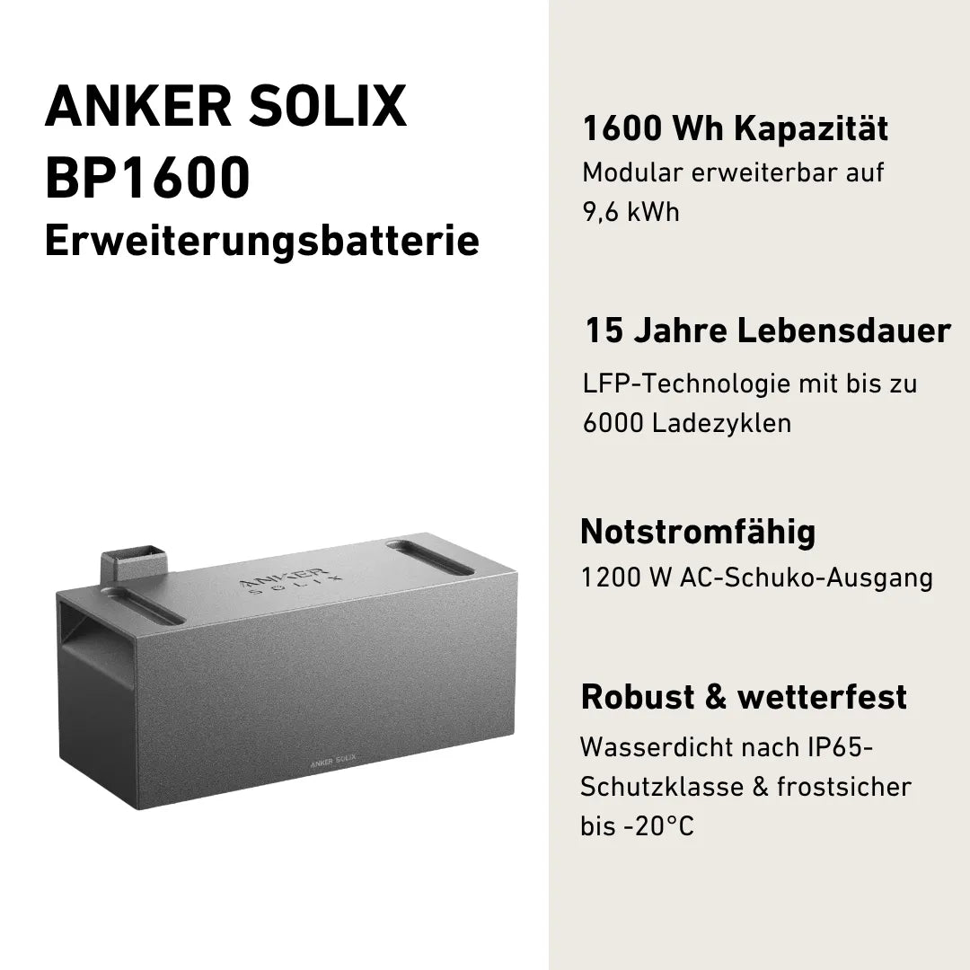 Produktbild Anker Solix BP 1600 Zusatzbatterie mit Produktinfos