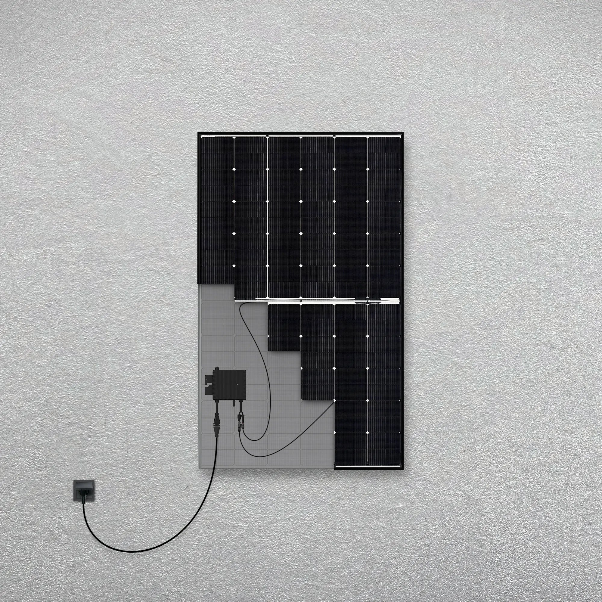 Balkonstrom Basic Pure 450 bifaziales Balkonkraftwerk Produktbild ein Solarmodul