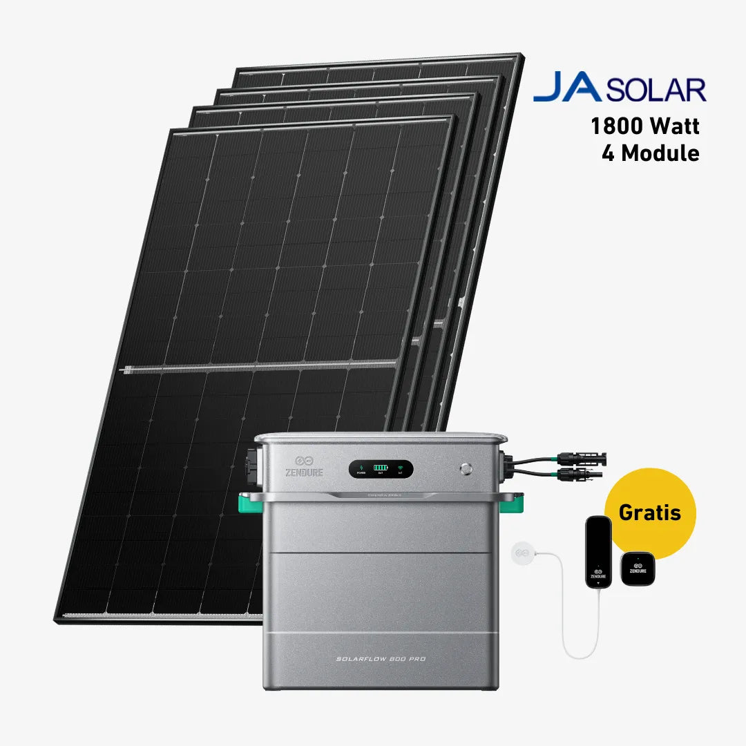 Basic Set 1800 Watt mit Zendure Solarflow 800 Pro Speicher, Sehr Gut Label und Gratis Zendure Smartmeter