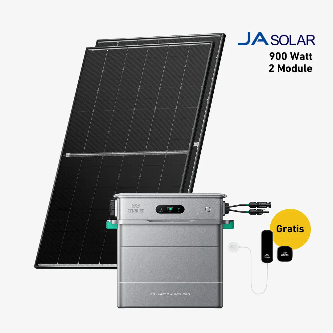 Basic Set 900 Watt mit Zendure Solarflow 800 Pro Speicher, Sehr Gut Label und Gratis Zendure Smartmeter