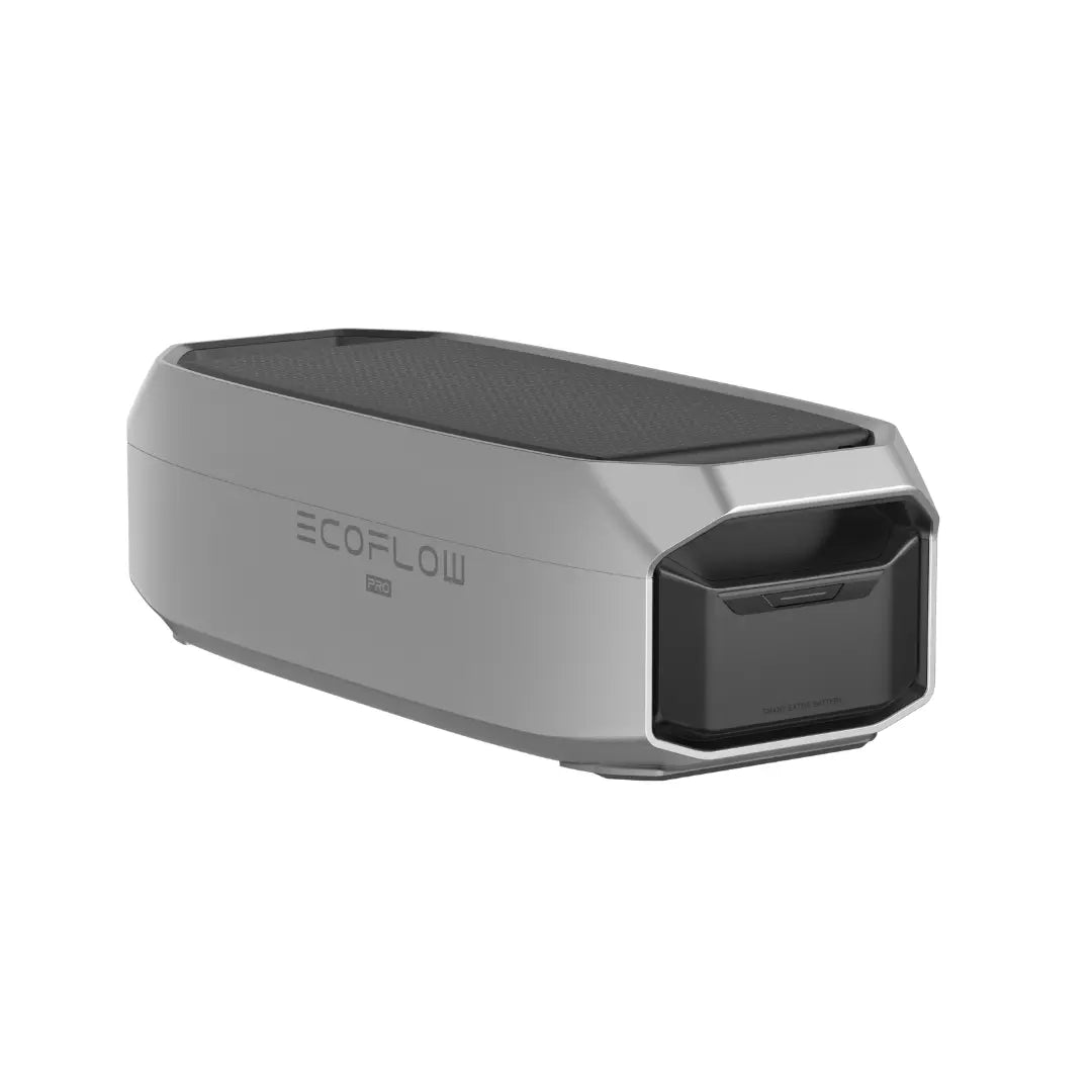 EcoFlow Delta Pro Zusatzbatterie mit grauem Gehäuse, ideal für die Erweiterung von tragbaren Energieversorgungssystemen