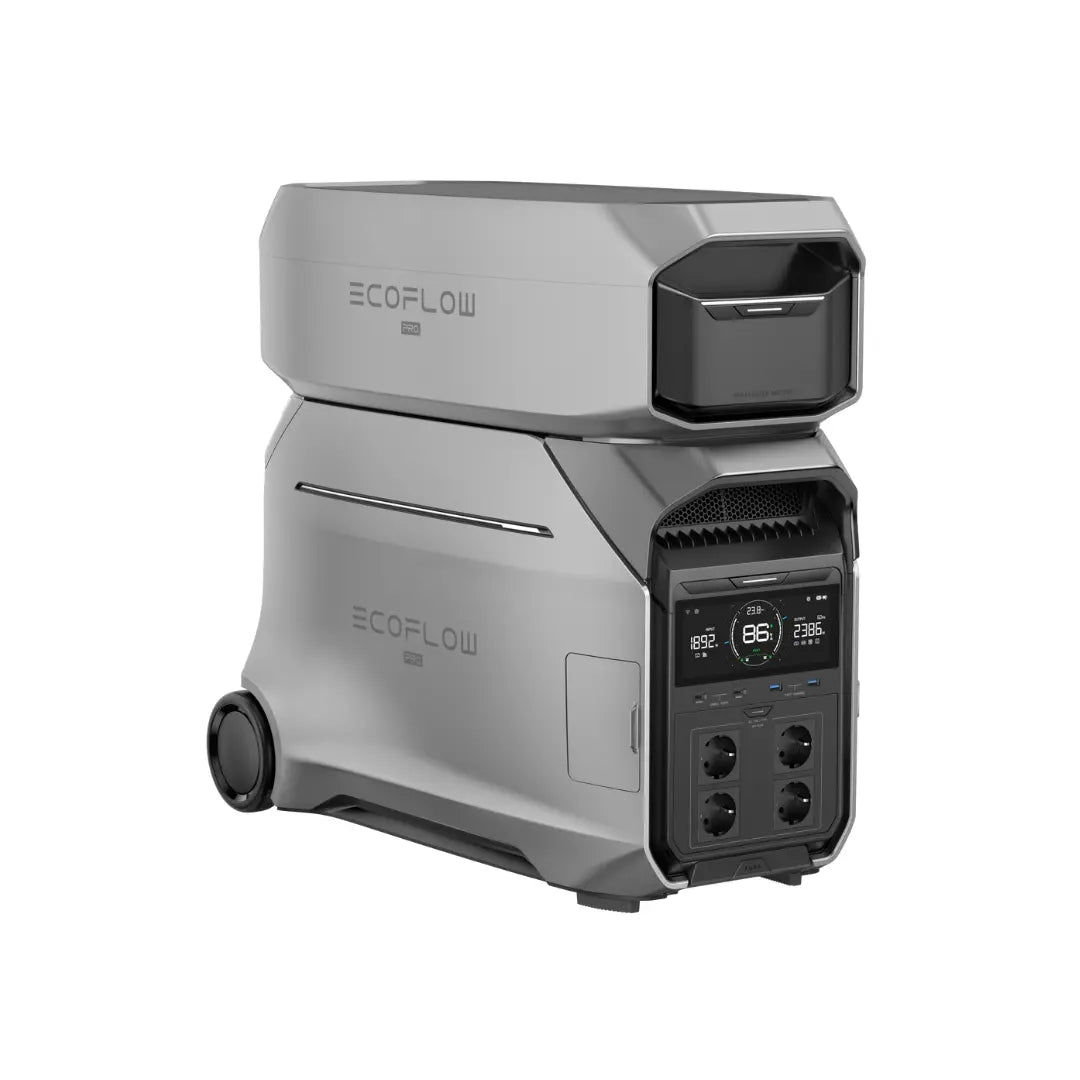 EcoFlow Delta Pro 3 Zusatzbatterie montiert auf EcoFlow Delta Pro 3 Powerstation