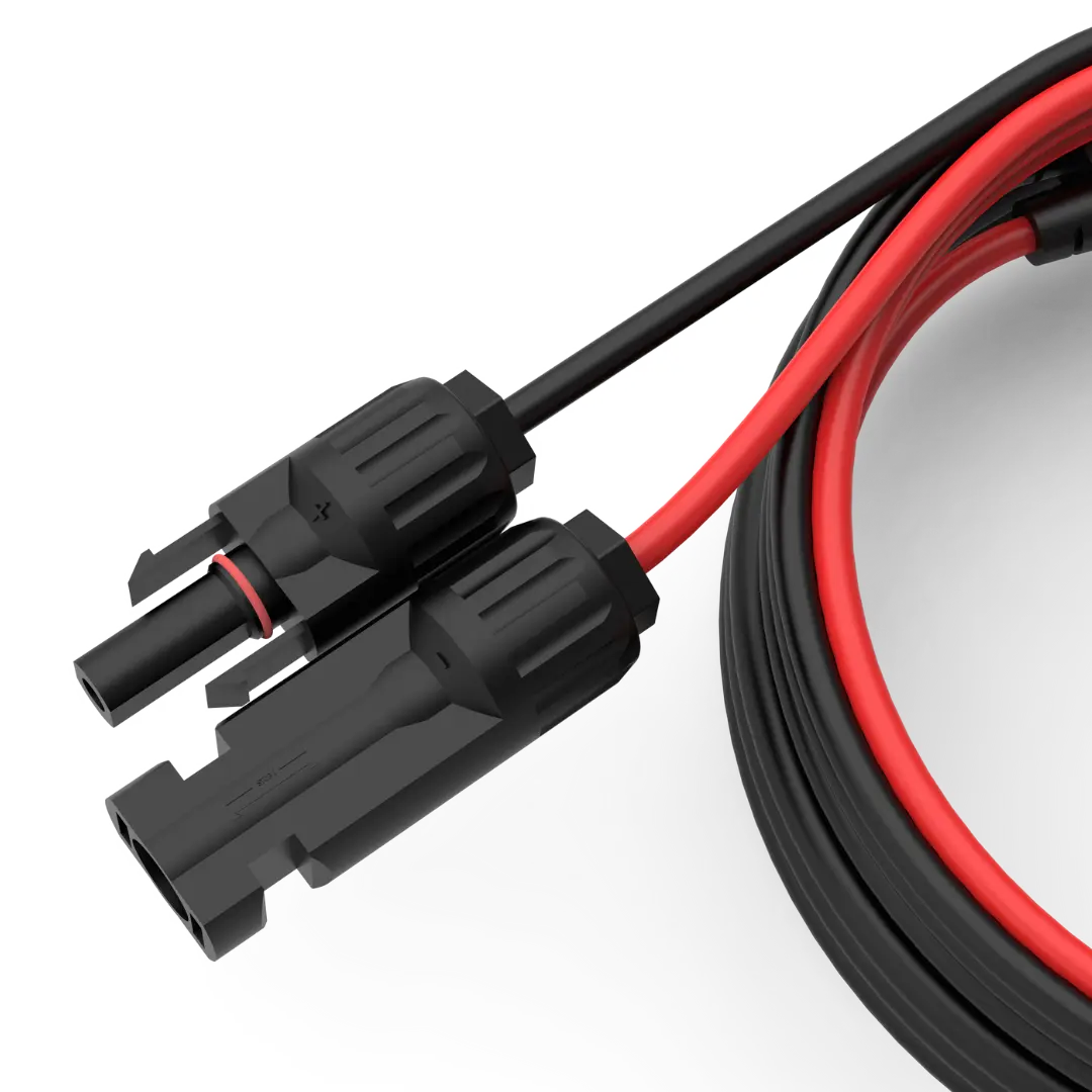 EcoFlow XT60 Solarkabel Detailfoto Anschluss Plus Minus Stecker