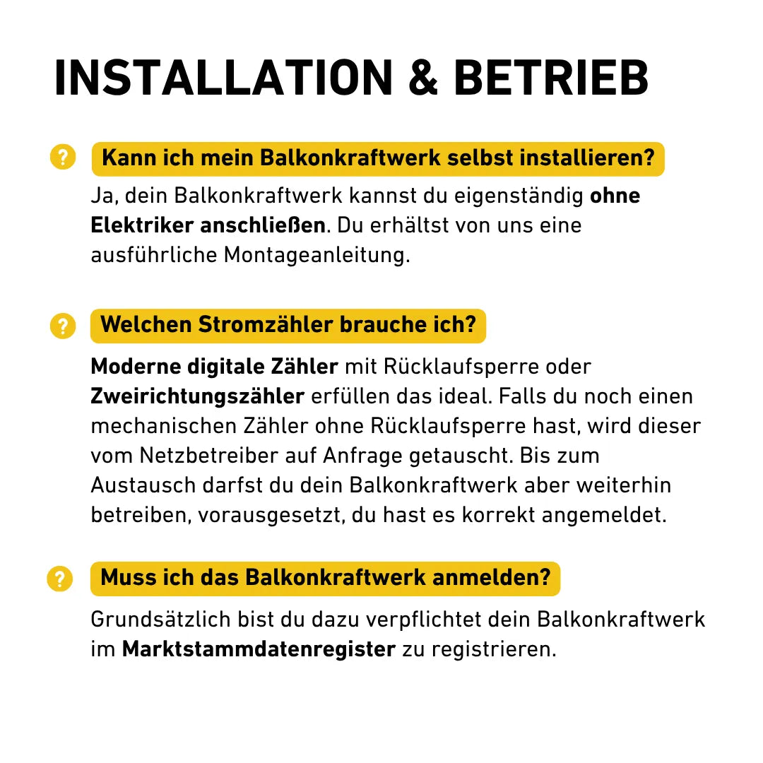 Installationshinweis für Balkonkraftwerke