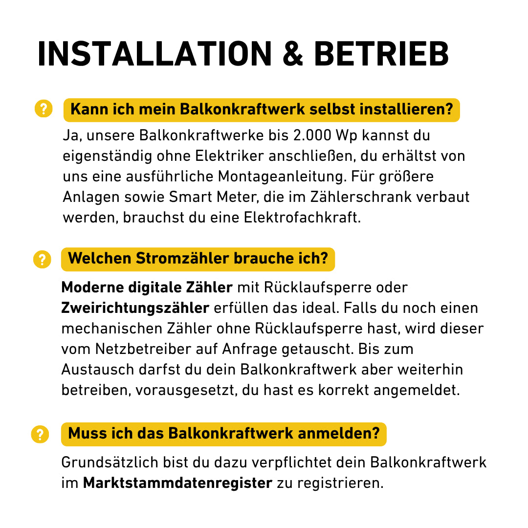 Installationshinweis für Balkonkraftwerke