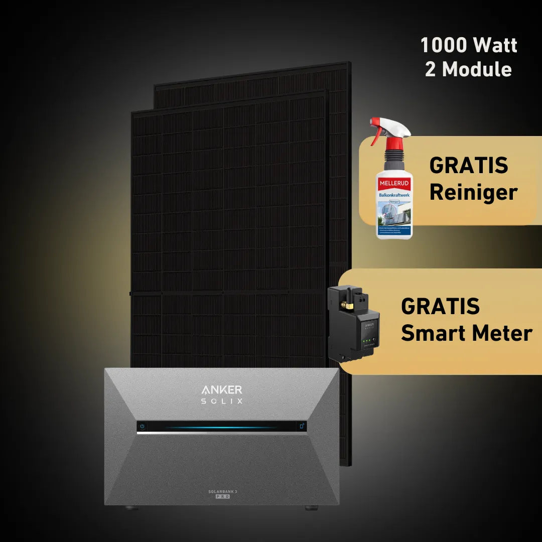 Max 1000 bifazial Pro (mit Anker SOLIX Solarbank 3 E2700 Pro)