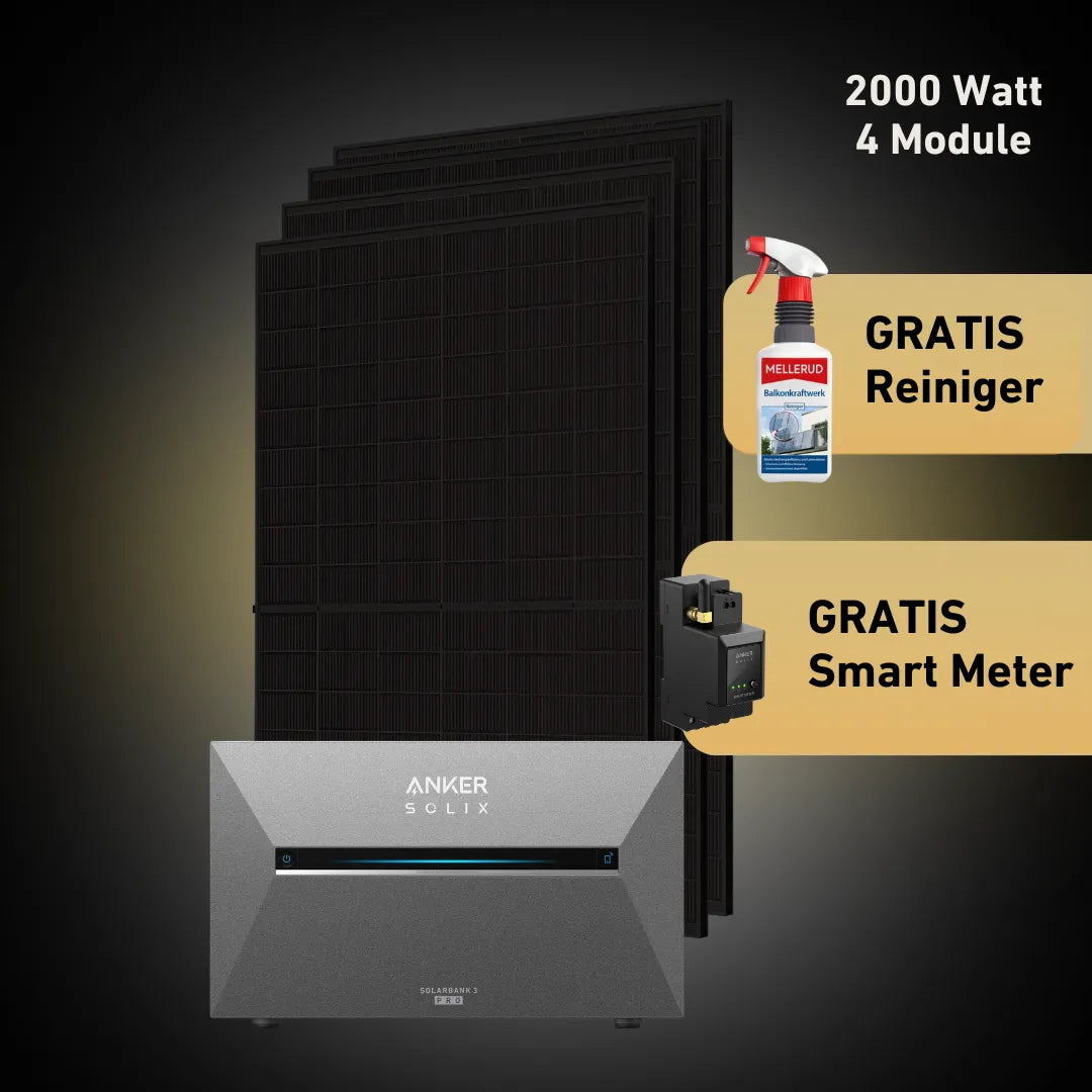 Max 2000 bifazial Pro (mit Anker SOLIX Solarbank 3 E2700 Pro)