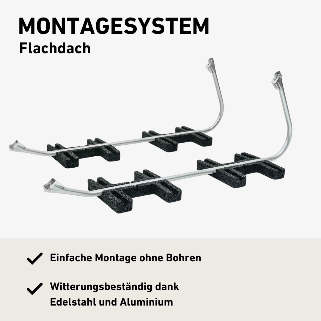 Balkonkraftwerk Montagesystem Flachdach Produktbild Darstellung