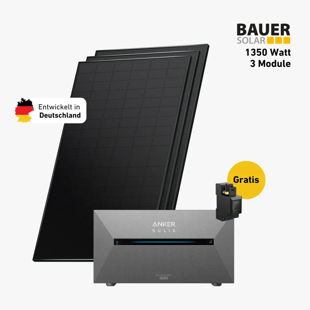 Premium 800 Plus Set drei Solarmodule mit Anker Solix Speicher