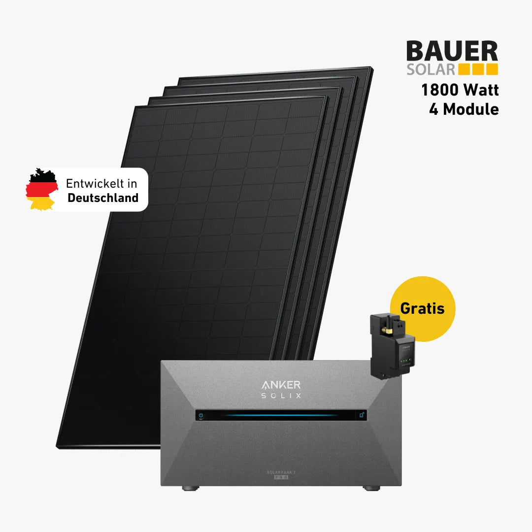 Premium 800 Plus Set vier Solarmodule mit Anker Solix Speicher