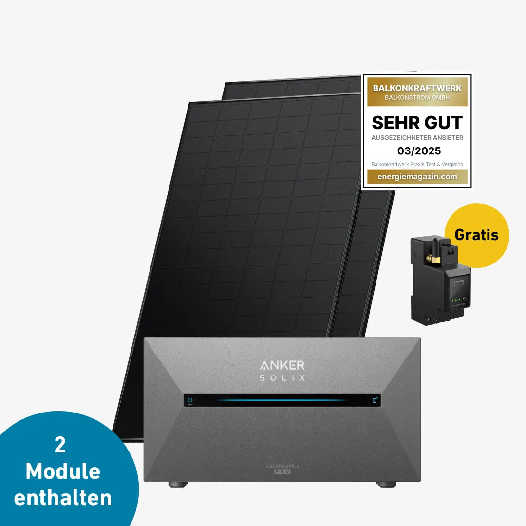Premium 800 Plus Set zwei Solarmodule mit Anker Solix Speicher