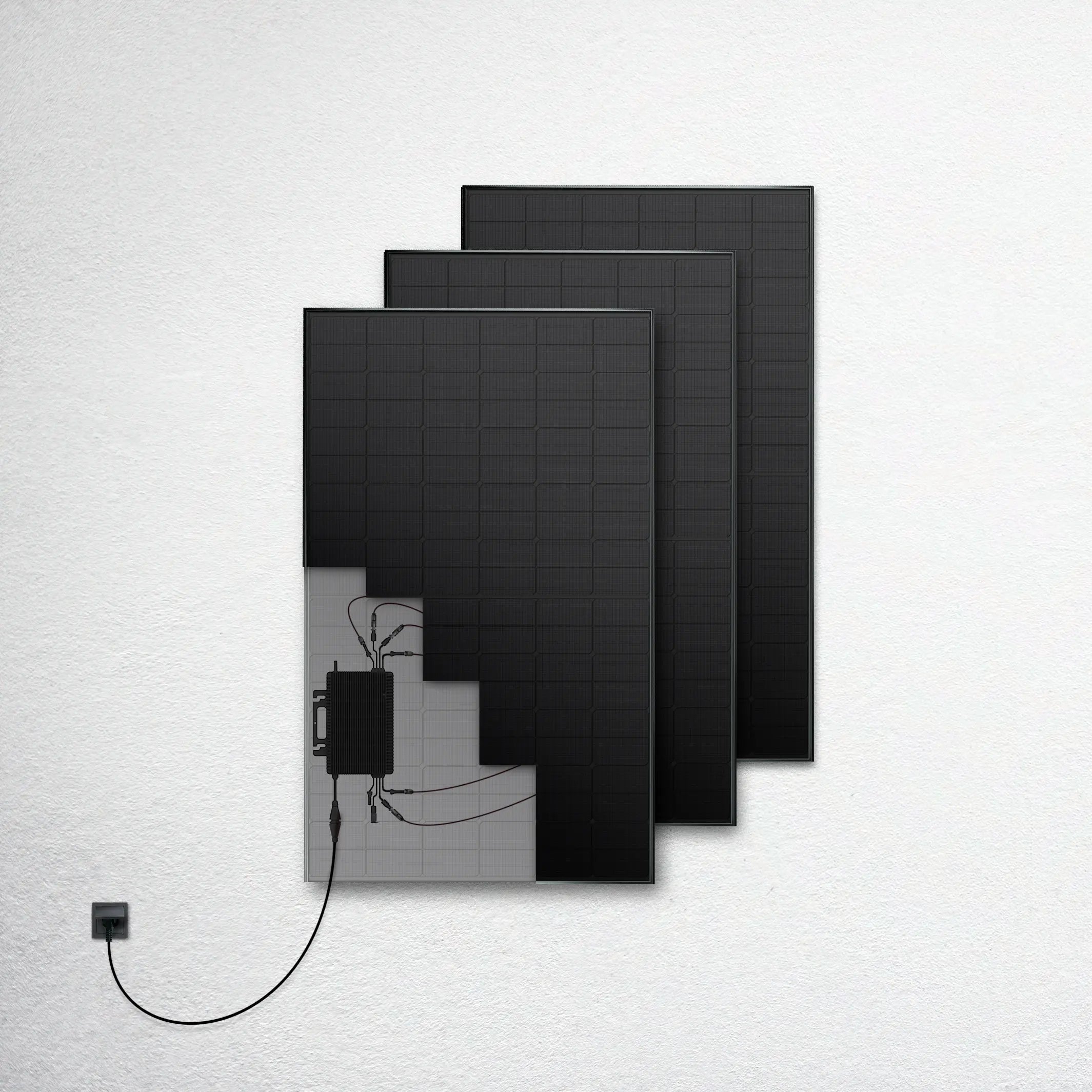 Balkonstrom 1200 Watt Meyer Burger drei Solarmodule Produktbild Balkonkraftwerk