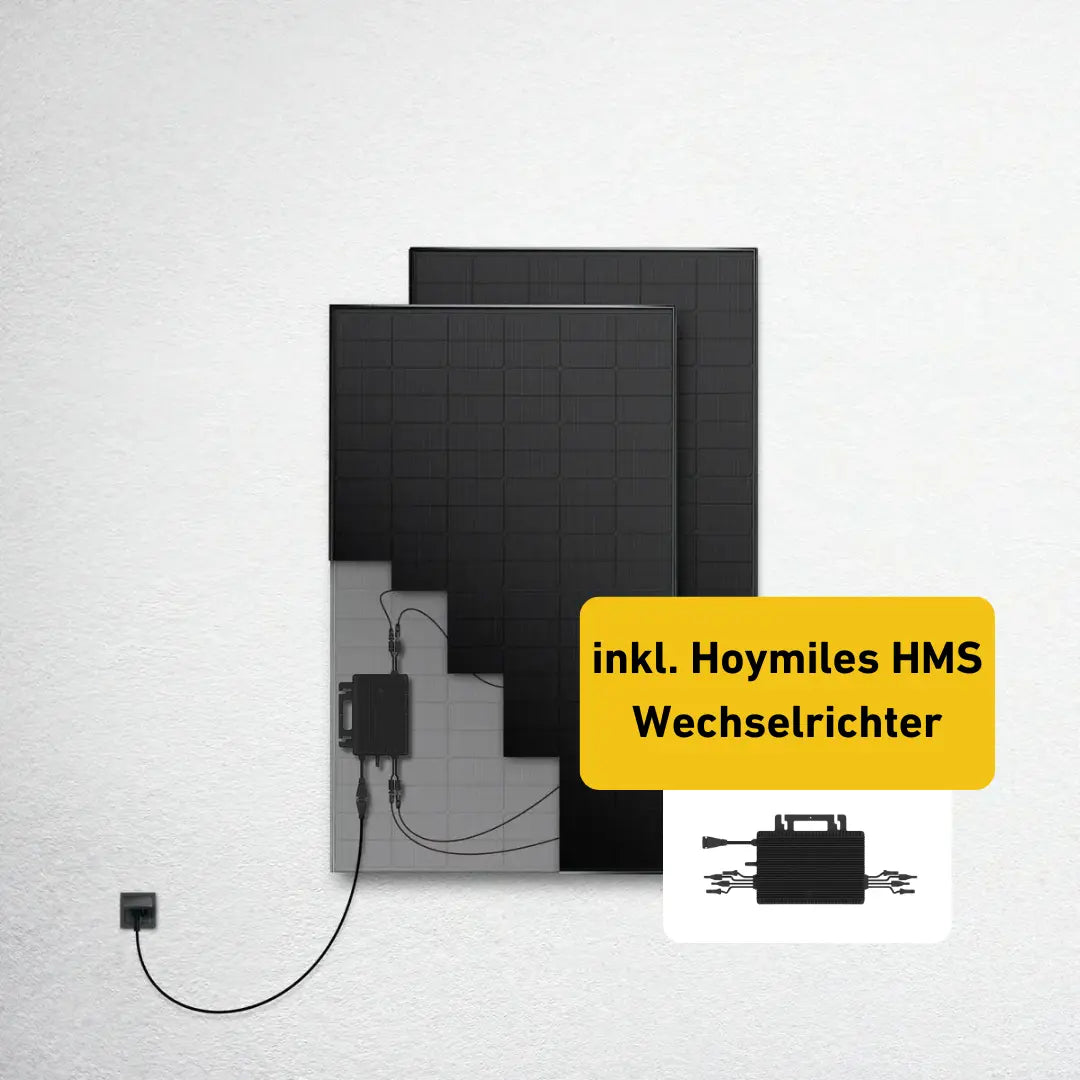 Balkonkraftwerk Premium Erweiterungsset zwei Solarmodule Meyer Burger und Wechselrichter