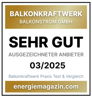 Balonkraftwerk test 2025, sehr gut Siegel für Balkonstrom GmbH