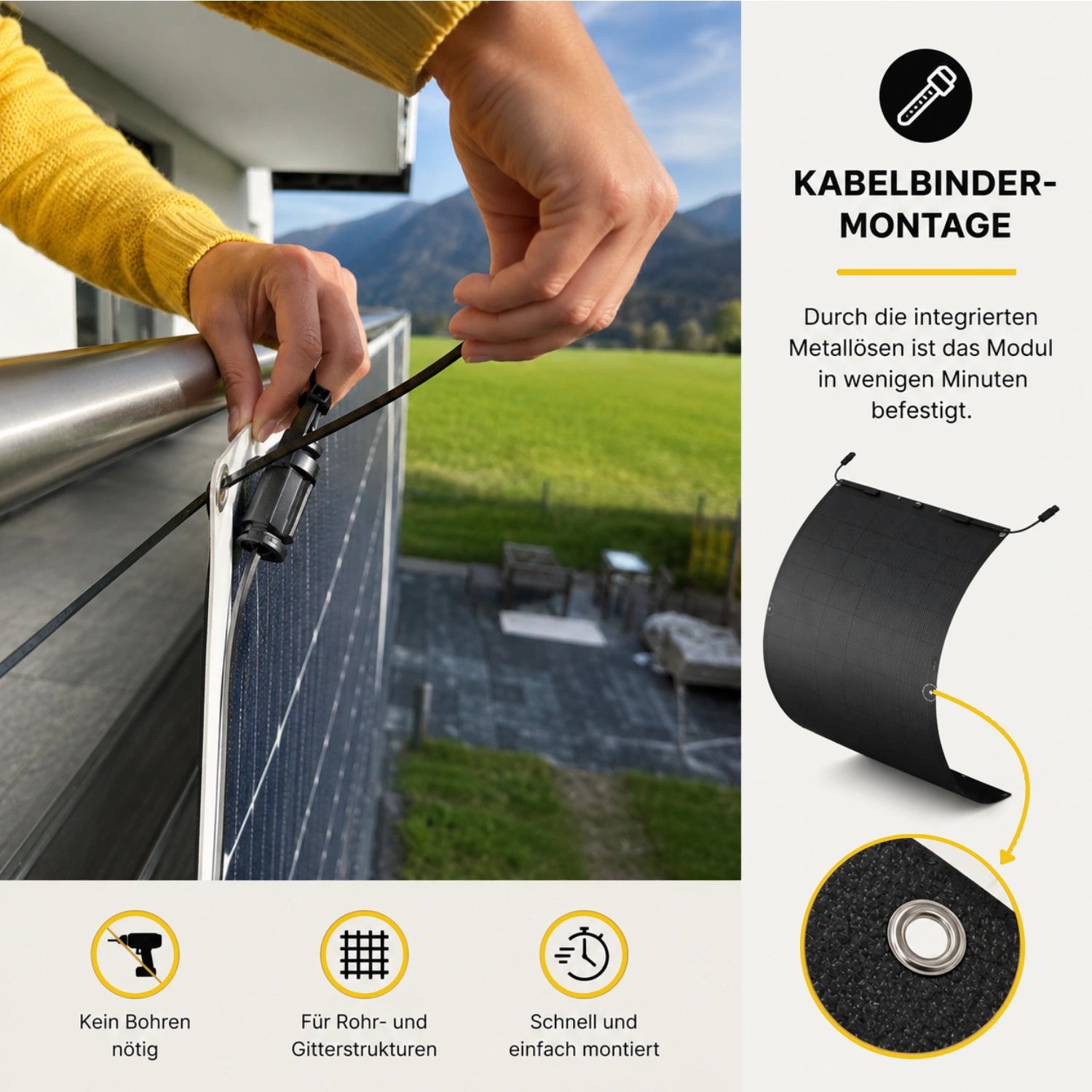 Balkonkraftwerk 1800W mit flexiblen Solarmodulen (mit Anker SOLIX Solarbank 3 E2700 Pro)