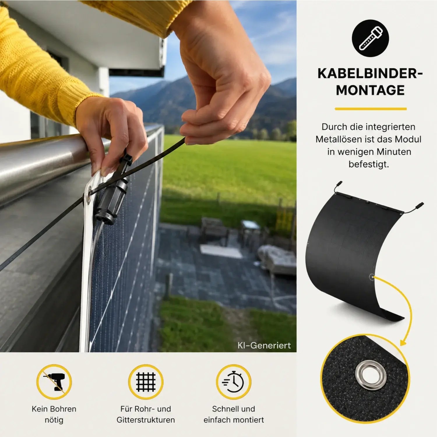 Balkonkraftwerk 450W mit flexiblen Solarmodulen