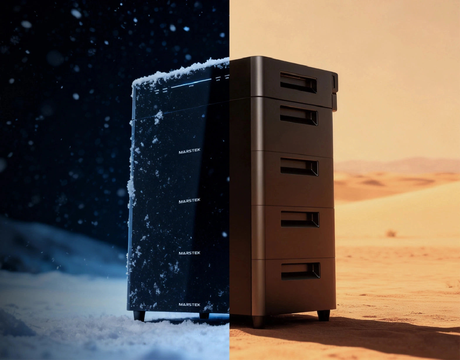 Marstek Venus D mit 4 mal Erweiterungsbatterie in kalten und heißen Tempertaturen