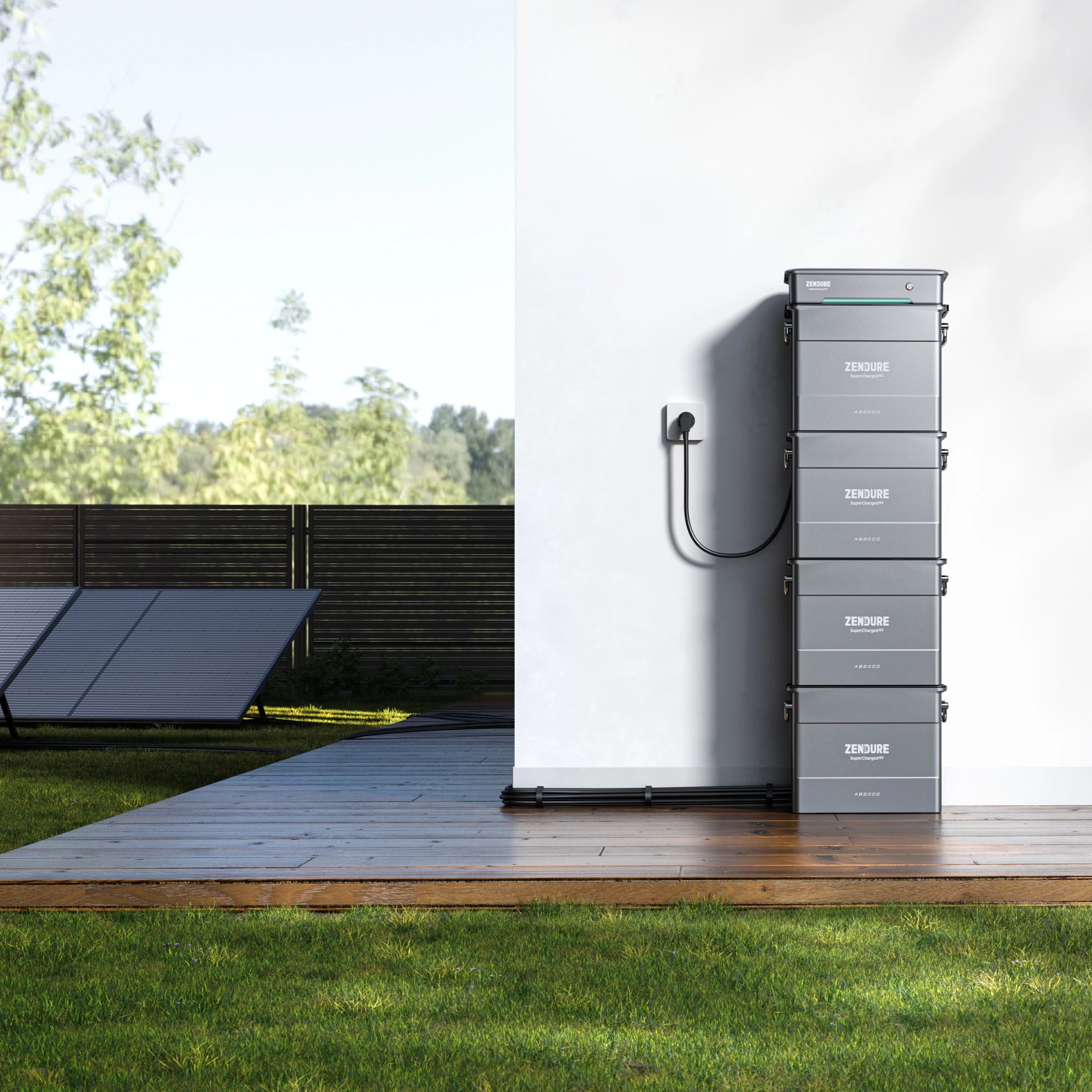 Zendure Hyper 2000 mit vier Zusatzspeichernin Verwendung im Garten