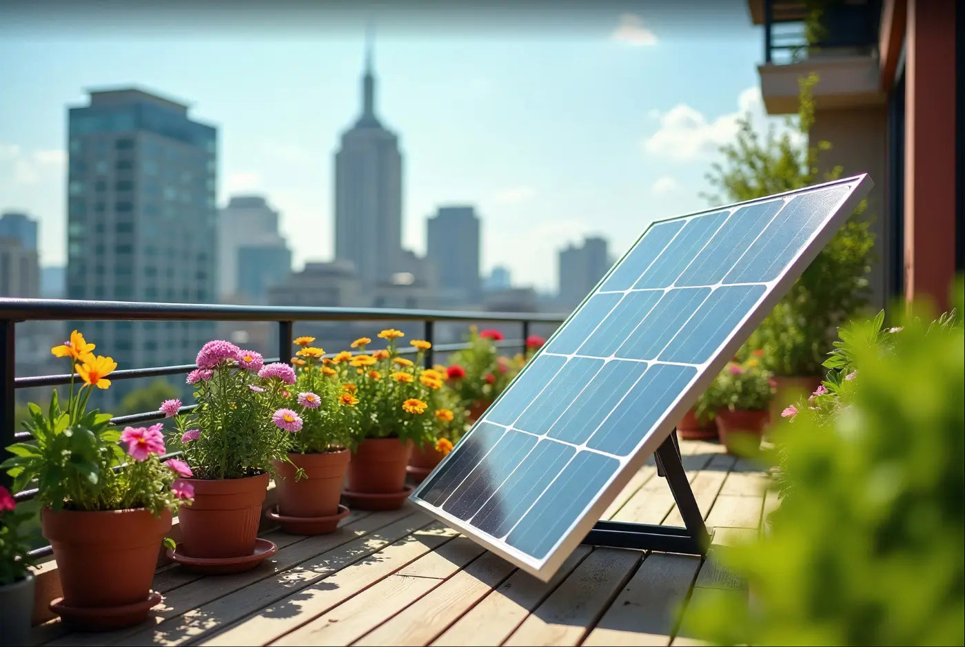 Solaranlage 800 Watt am Balkongeländer montiert – kompakte Photovoltaiklösung für Mieter