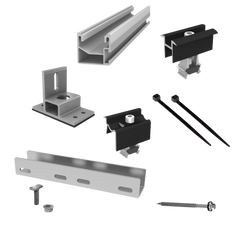 Halterung Bitumendach vertikal (+140€) / Ohne Zusatzbatterie / Ohne Anschlusskabel