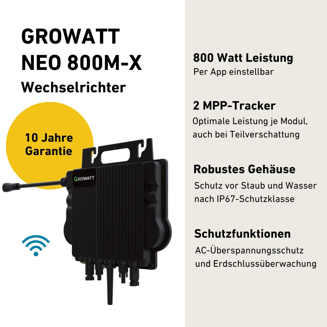 Produktbild Growatt Neo 800M-X Wechselrichter mit Produktinfos