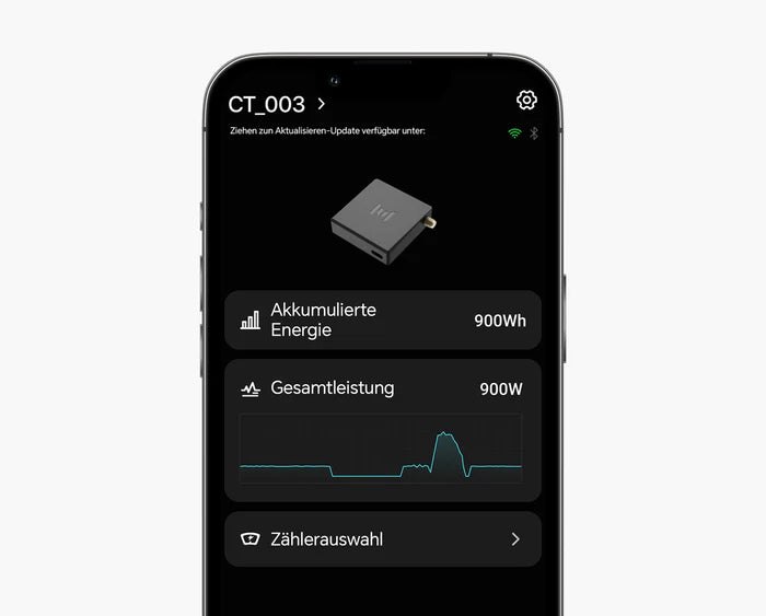 Handy mit Mastek App und Marstek Smart Meter CT003