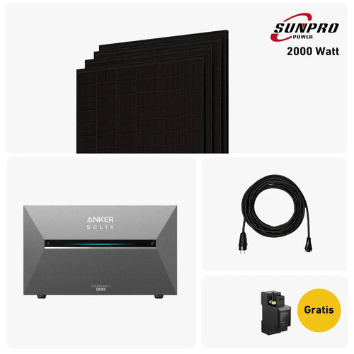 Balkonstrom 2000W Balkonkraftwerk mit Anker Solix Solarbank 3 Pro