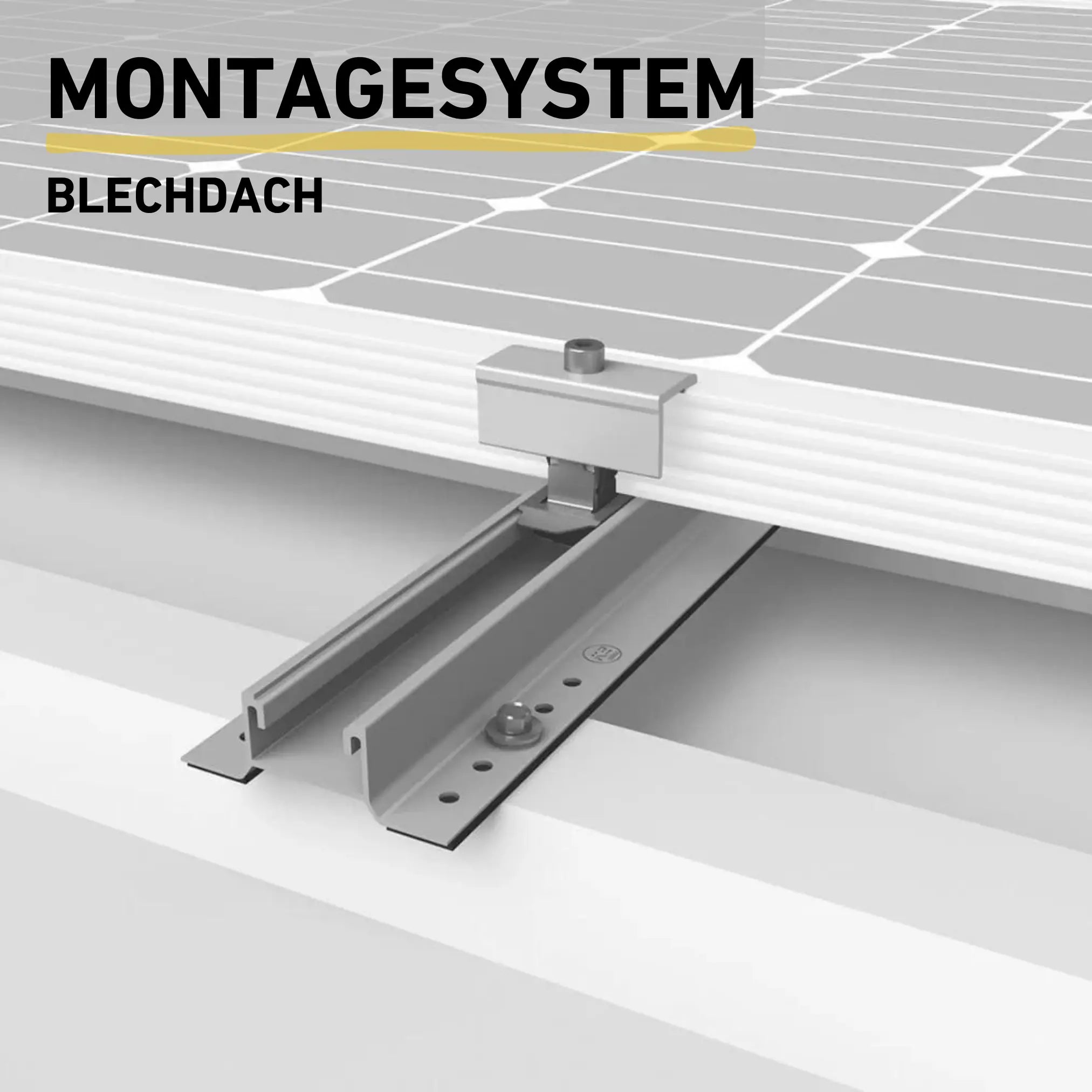 Balkonkraftwerk Montagesystem Blechdach Balkon Produktbild Darstellung