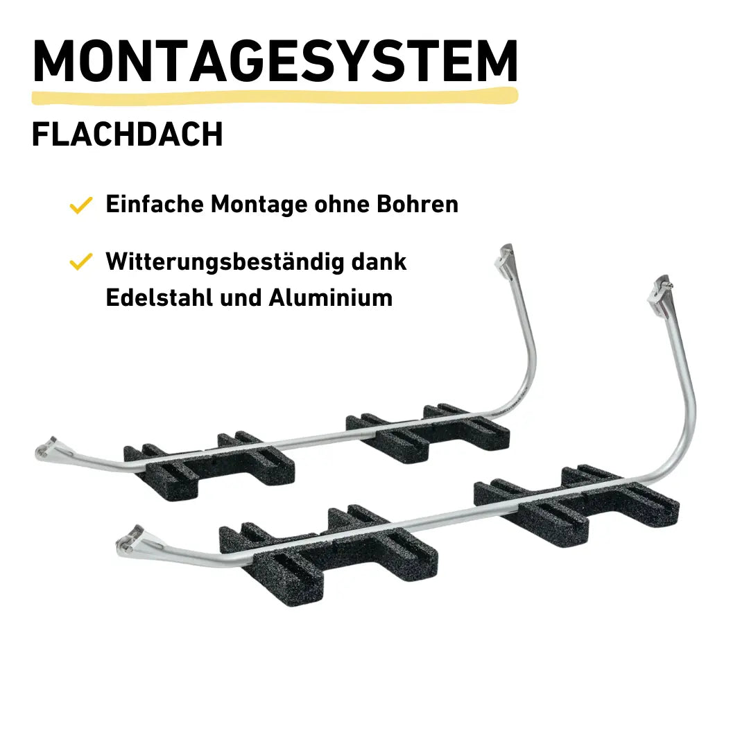 Balkonkraftwerk Montagesystem Flachdach Produktbild Darstellung