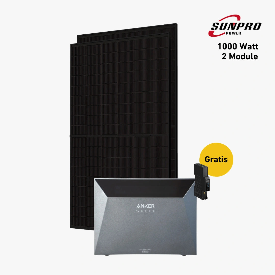 Max 1000 bifazial Pro (mit Anker SOLIX Solarbank 4 E5000 Pro)