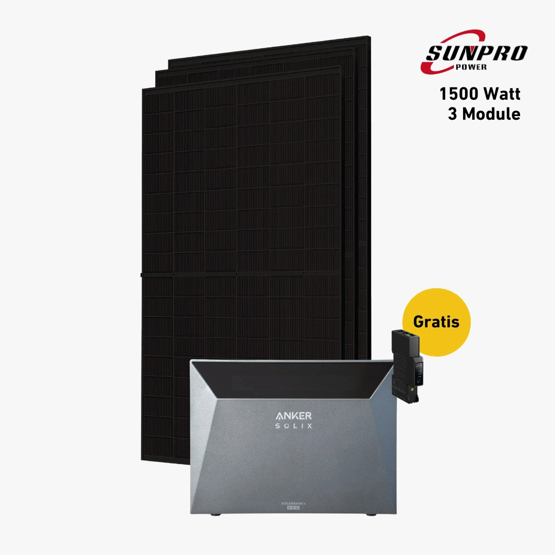 Max 1500 bifazial Pro (mit Anker SOLIX Solarbank 4 E5000 Pro)