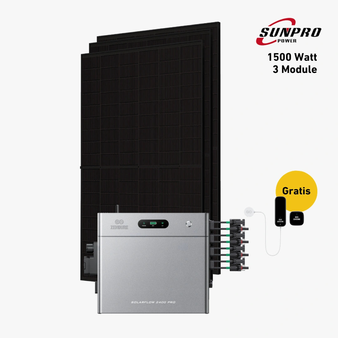Max 1500 bifazial Pro (mit Zendure Solarflow 2400 Pro)