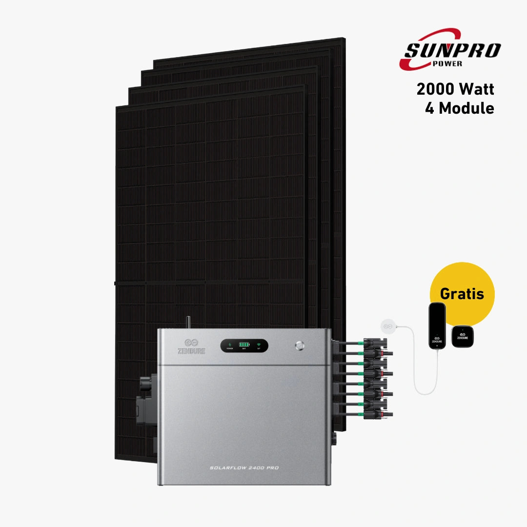 Max 2000 bifazial Pro (mit Zendure Solarflow 2400 Pro)