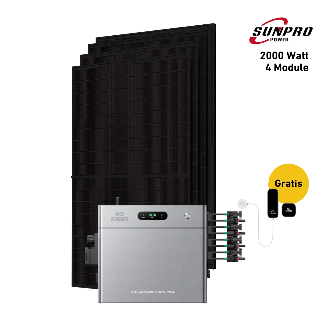 Max 2000 bifazial Pro (mit Zendure Solarflow 2400 Pro)