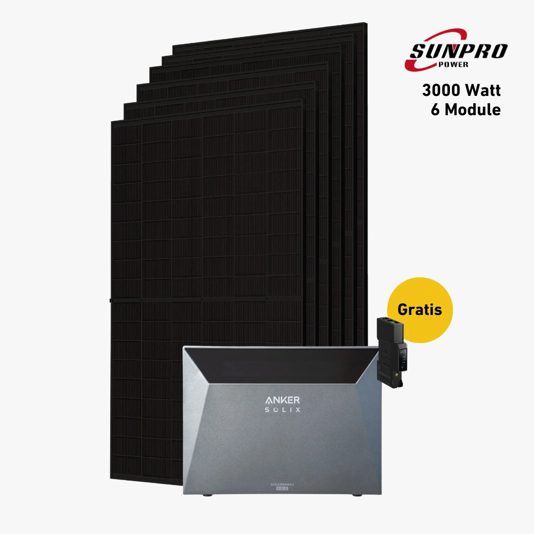 Max 3000 bifazial Pro (mit Anker SOLIX Solarbank 4 E5000 Pro)