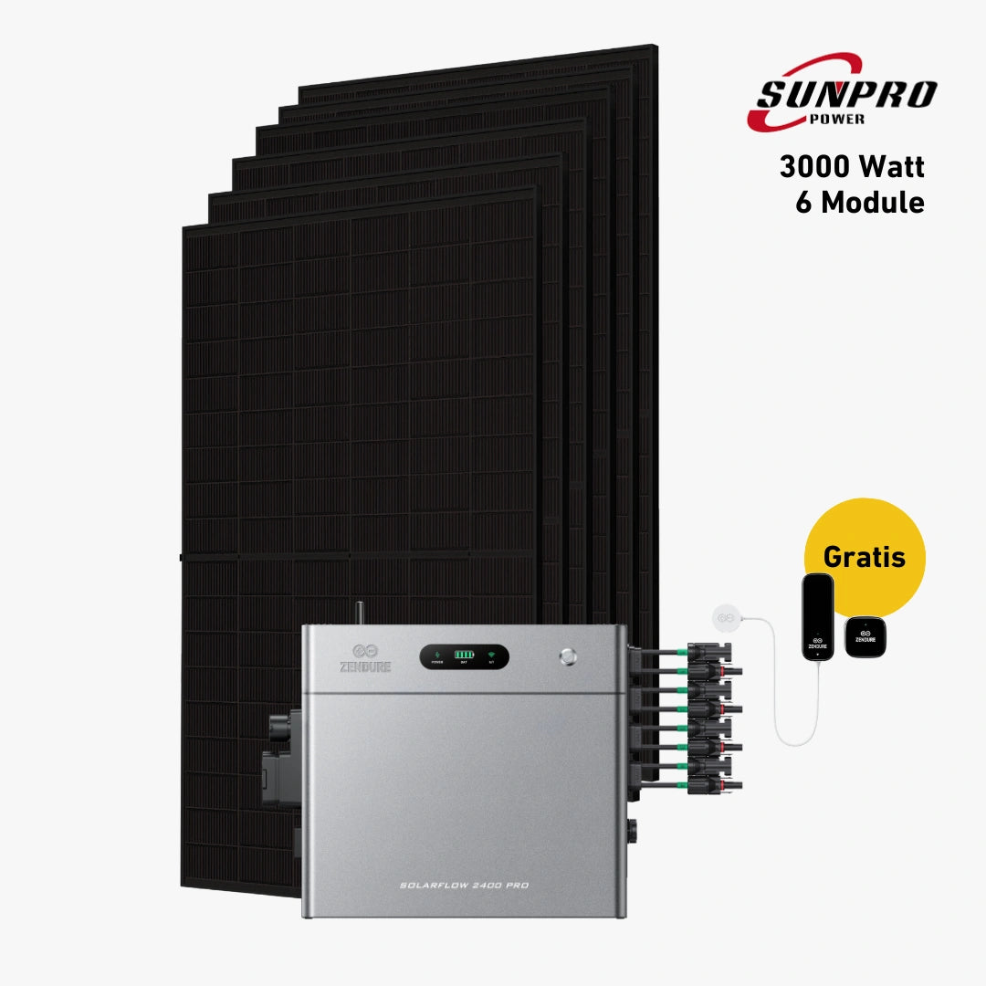 Max 3000 bifazial Pro (mit Zendure Solarflow 2400 Pro)