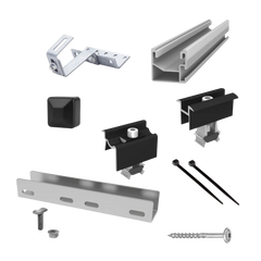Halterung Ziegeldach vertikal (+130€) / Ohne Zusatzbatterie / Ohne Anschlusskabel